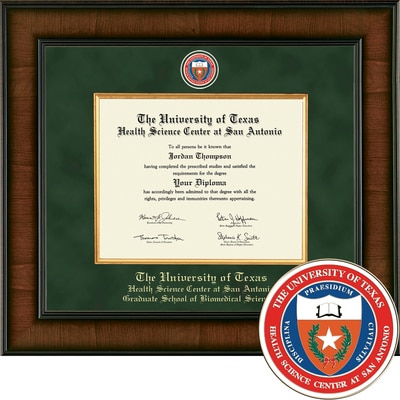Church Hill Classics 11" x 14" Presidential Walnut Graduate School of Biomedical Sciences Diploma Frame