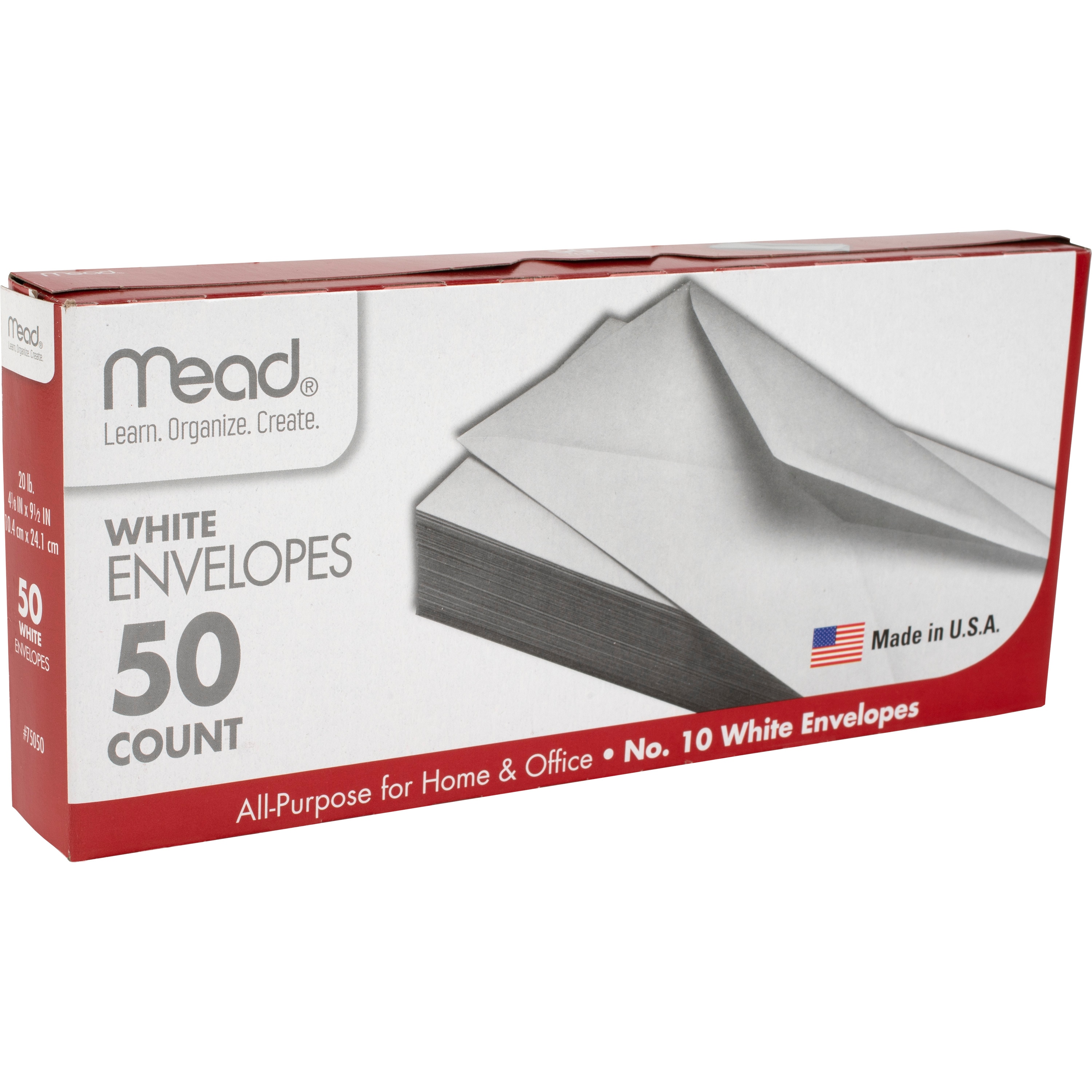 Mead #10 Envelopes 4 14 x 9 12 White 50 Count