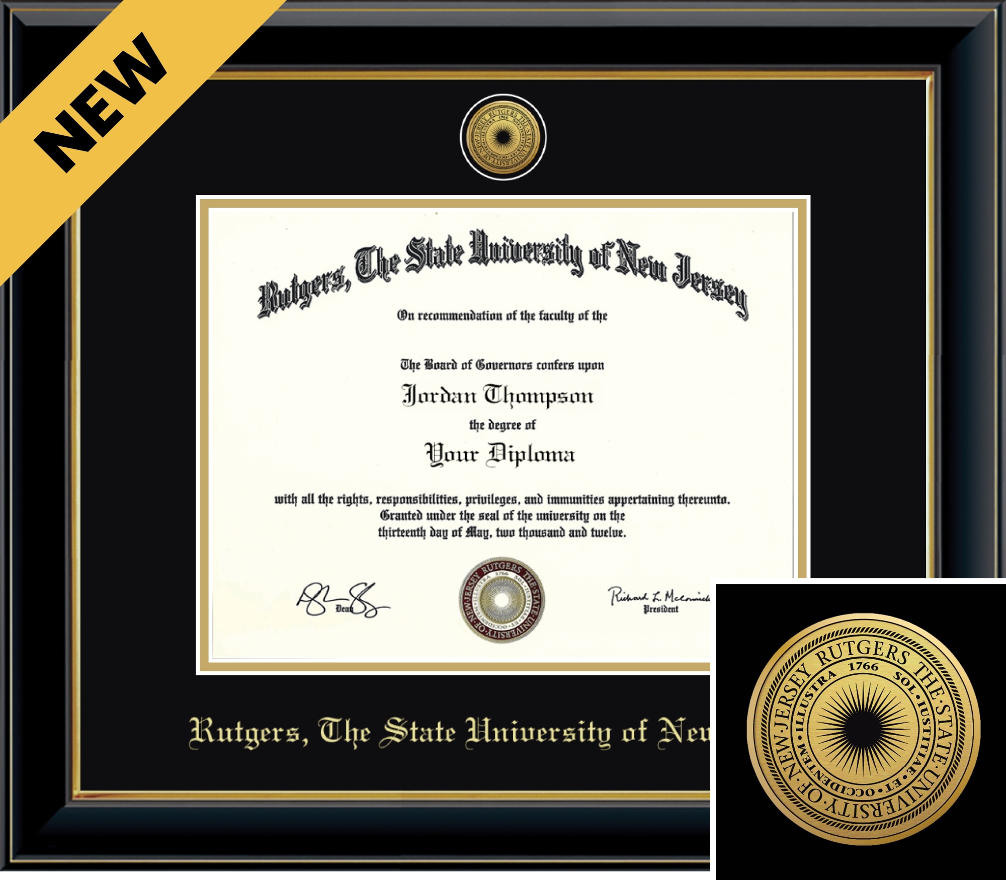 Church Hill Classics Onyx 8.5x11 Black Diploma Frame