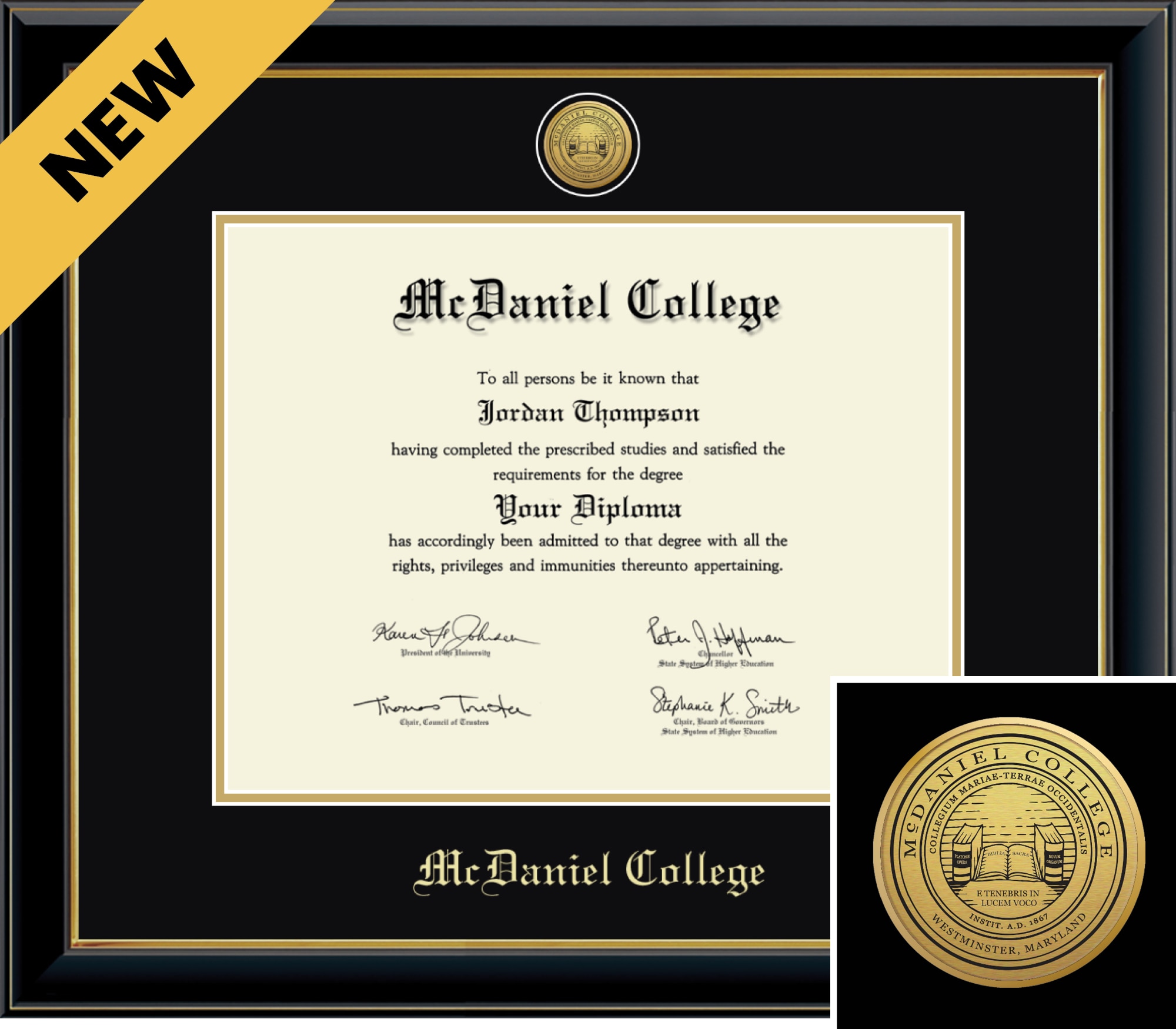 Church Hill Classics Onyx 11x14 Black Diploma Frame