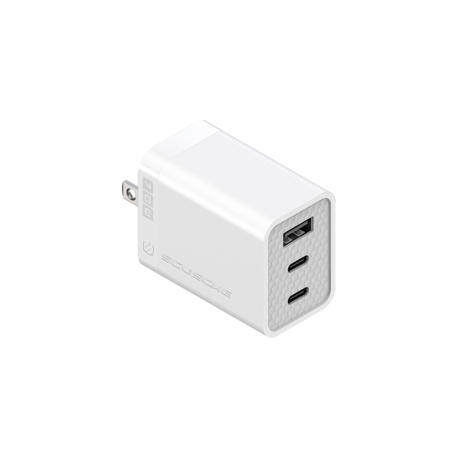 Scosche POWERVOLT PD70 Dual USB-C/Single USB-A Home Charger 70W White