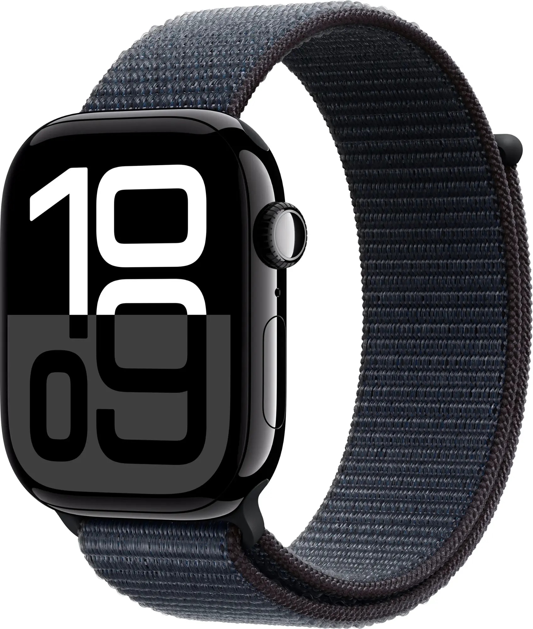 Apple Watch Series 10 GPS + Cellular 46mm Jet Black Aluminum Case with Ink Sport Loop