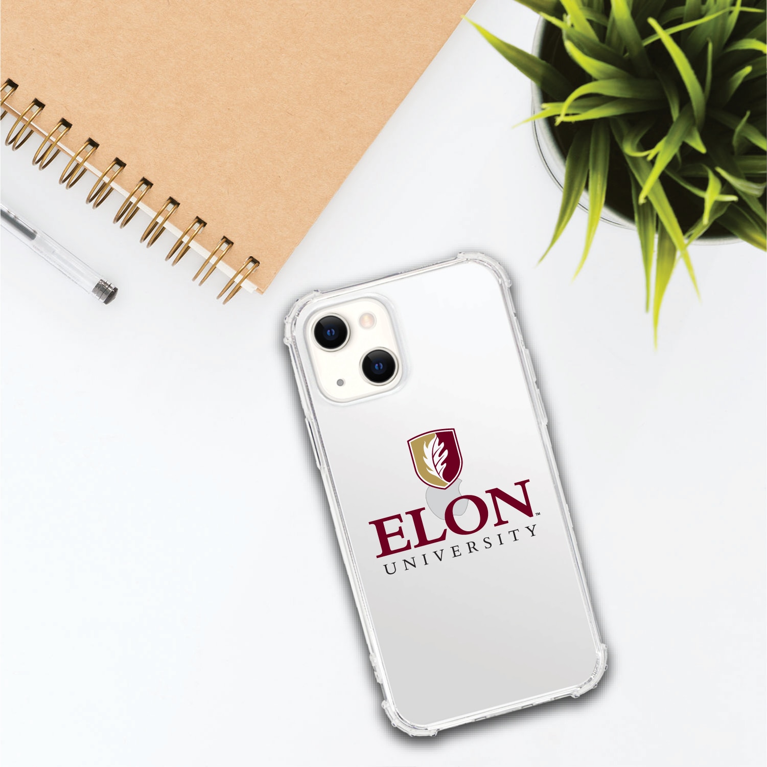 Elon University - Clear Tough Edge Phone Case, Classic V1 - iPhone 14