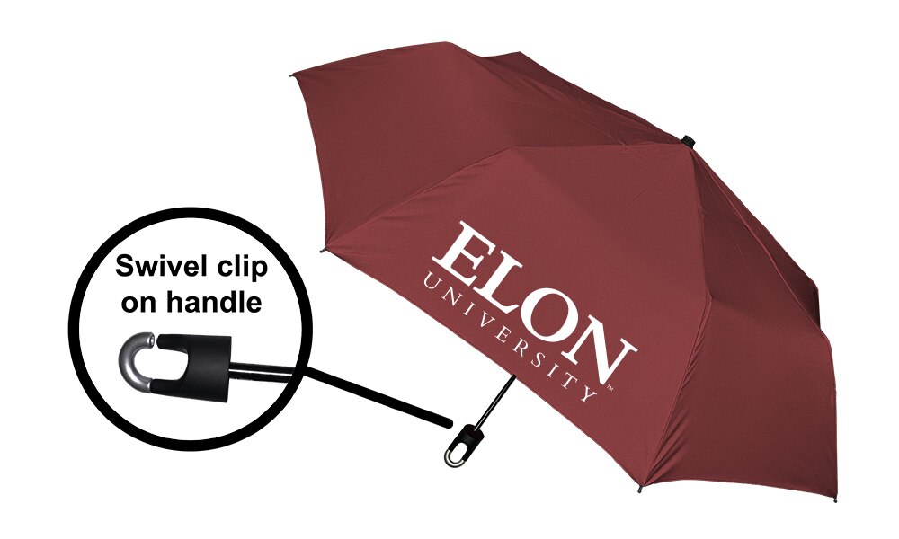Storm Clip Mini Folding Emblematic Solid Umbrella 42" Coverage