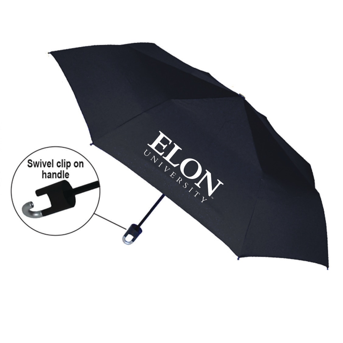 "Storm Clip" Mini Folding Emblematic Solid Umbrella 42" Coverage