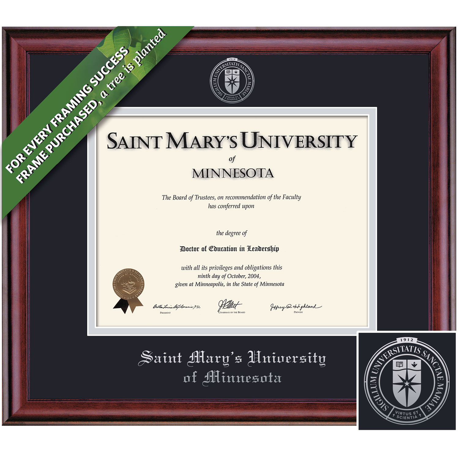 Framing Success 8.5 x 11 Classic Silver Embossed School Seal Bachelors, Masters, Doctorate Diploma Frame