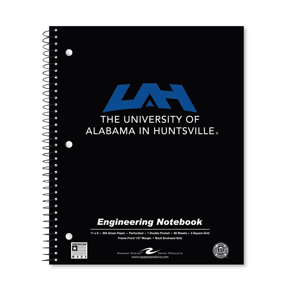 School Spirit Engineering Notebook, Green Tint 20# Paper with 1 Double Pocket