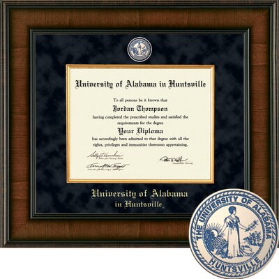 Signature Announcements University-of-Alabama-in-Huntsville Undergraduate Name & Tassel Graduation Diploma Frame Cherry 16 x 16 Sculpted Foil Seal 