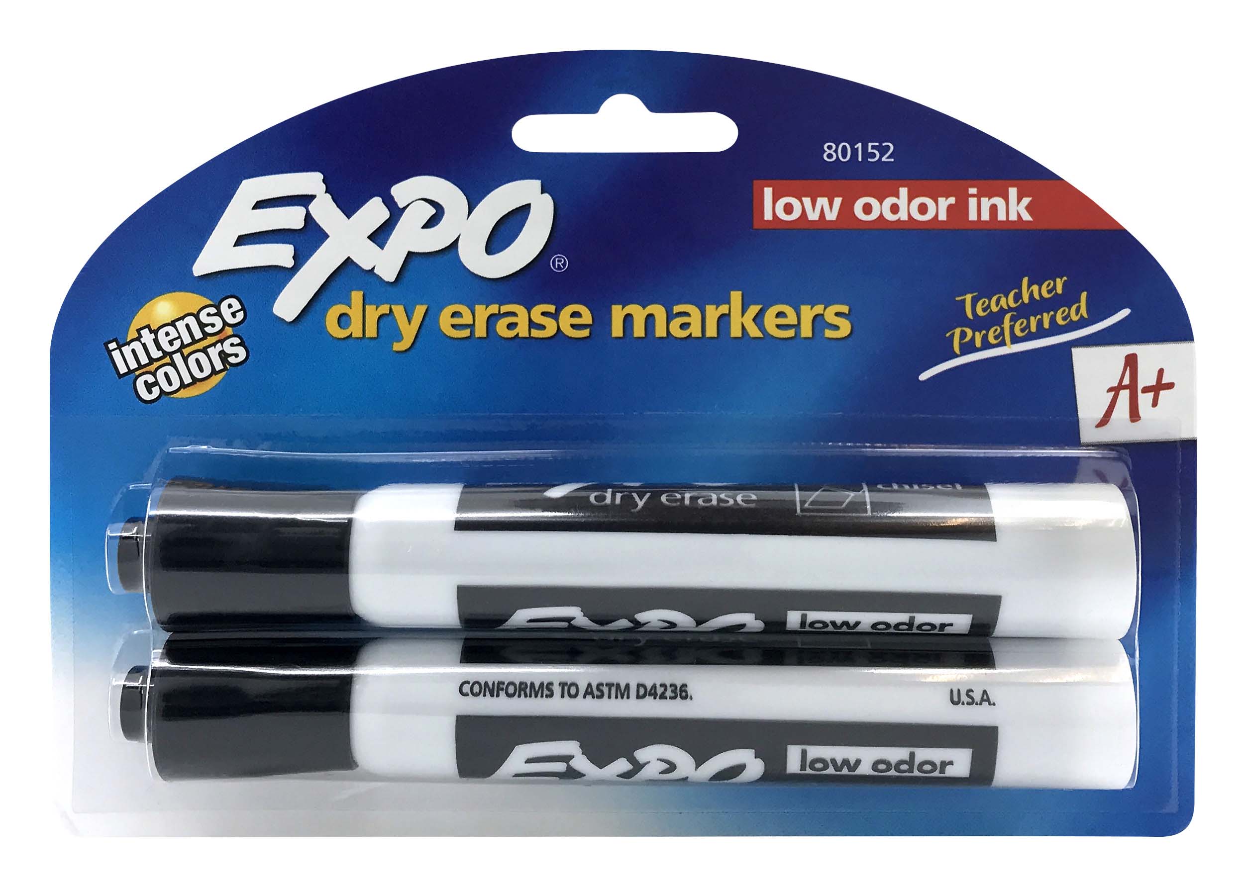 Expo Dry Erase Chisel Tip Black Markers 2 ct