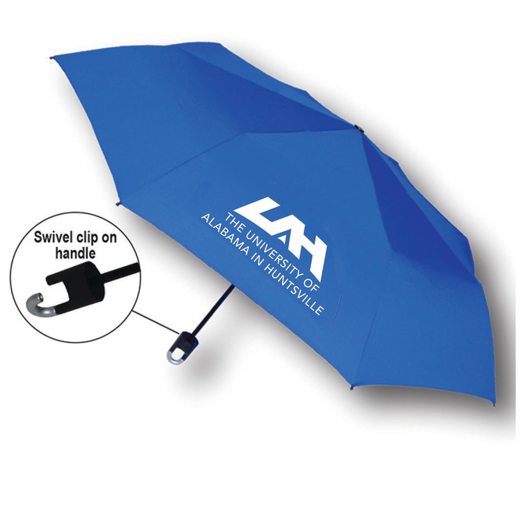 "Storm Clip" Mini Folding Emblematic Solid Umbrella 42" Coverage