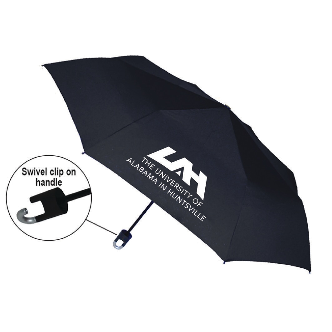 "Storm Clip" Mini Folding Emblematic Solid Umbrella 42" Coverage