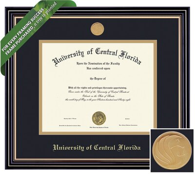 Framing Success 8.5 x 11 Prestige Gold Medallion Bachelors Diploma Frame
