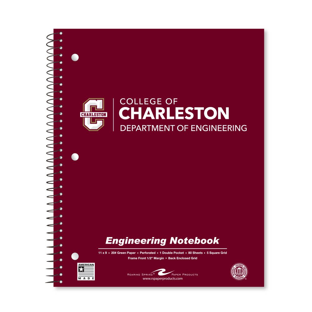 School Spirit Engineering Notebook, Green Tint 20# Paper with 1 Double Pocket