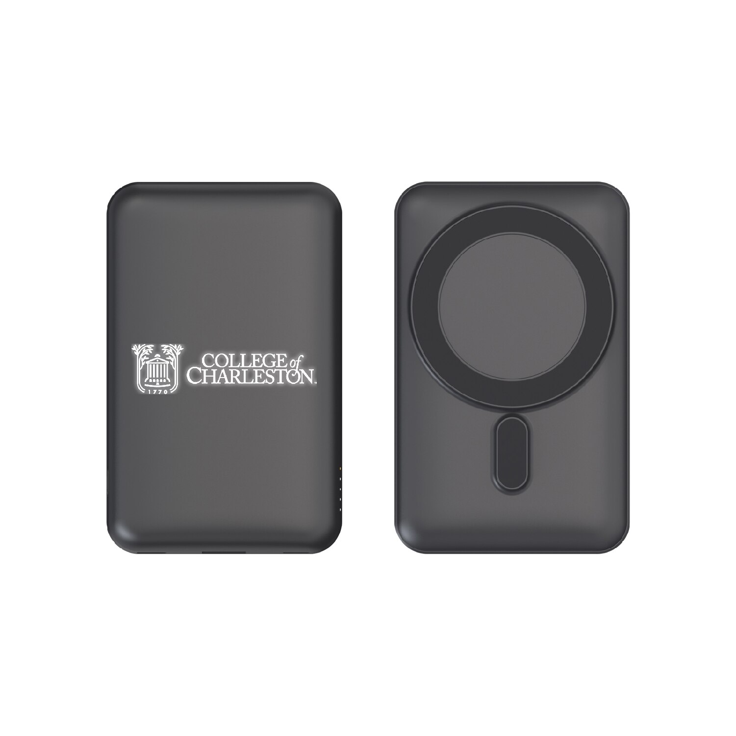 College of Charleston Mag Safe Compatible Power Bank, Black, Alumni