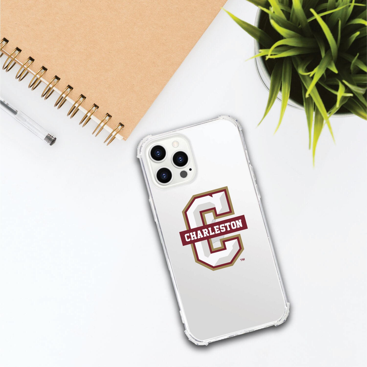 College of Charleston - Clear Tough Edge Phone Case, Classic V1 - iPhone 12/12 Pro