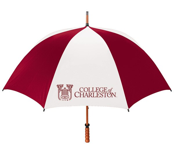College of Charleston 7100 EMB 62" WOOD SHAFT UMB SOLID 2T 1C