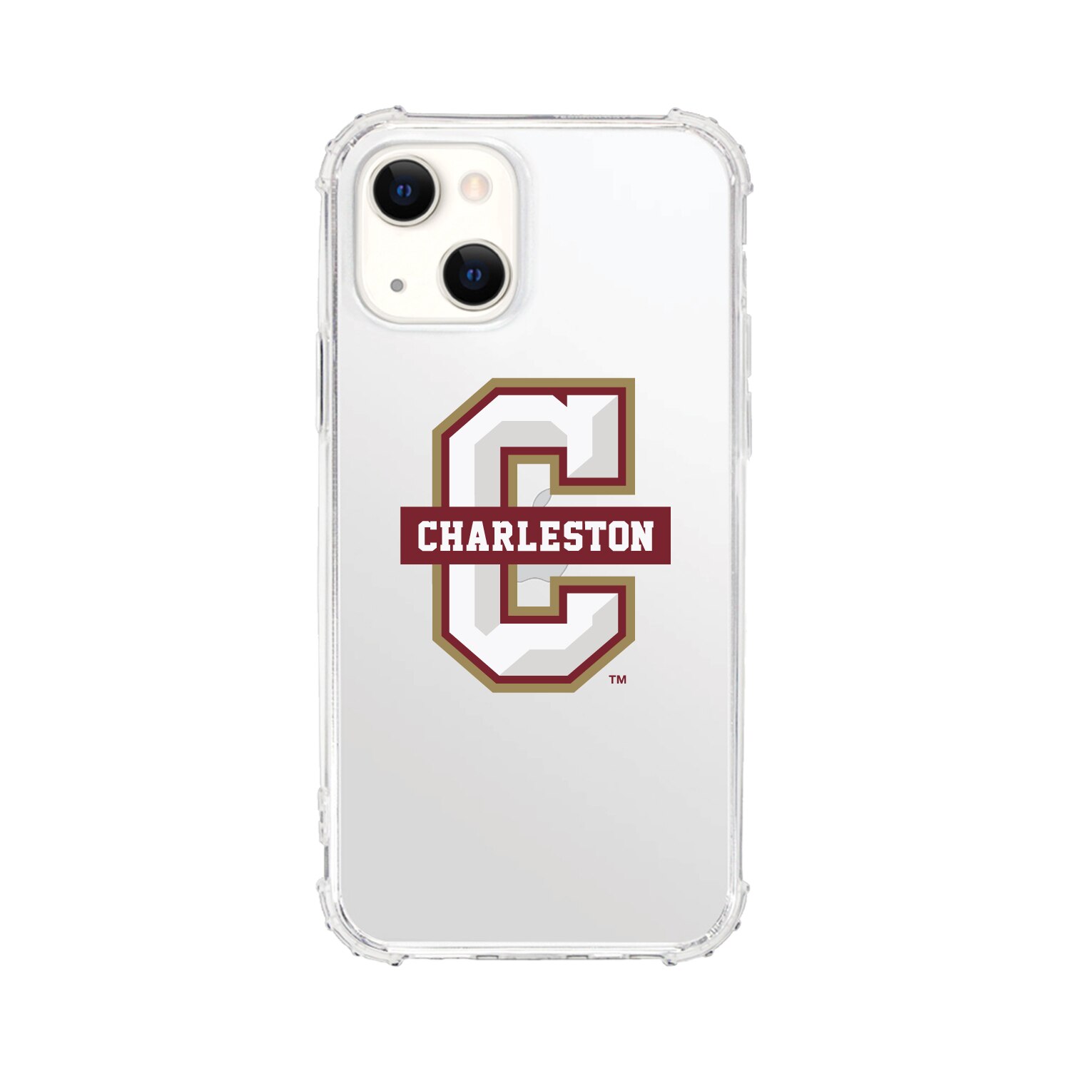 College of Charleston-Clear Tough Edge Phone Case, Classic - iPhone 15 Plus