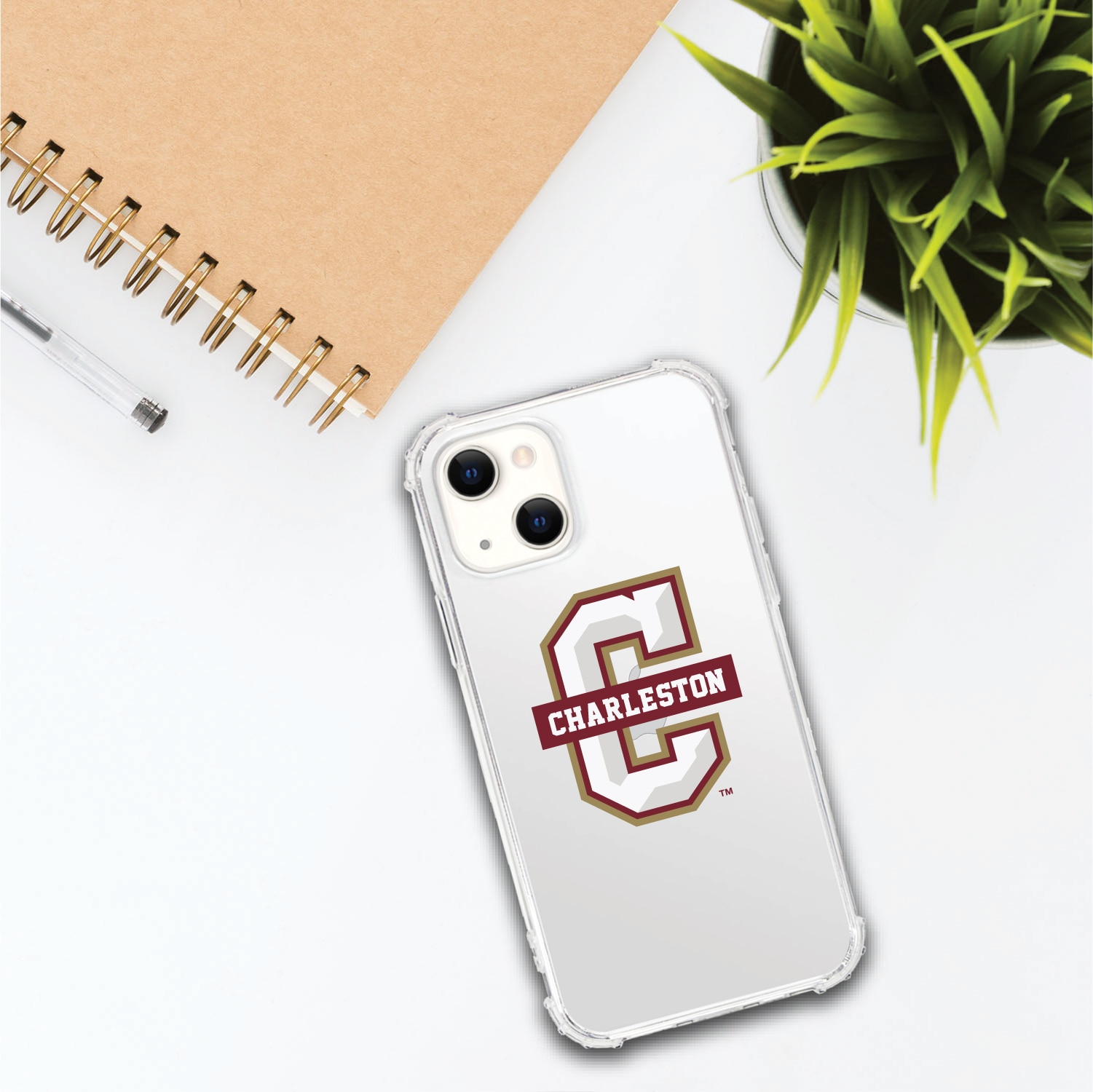 College of Charleston - Clear Tough Edge Phone Case, Classic V1 - iPhone 14