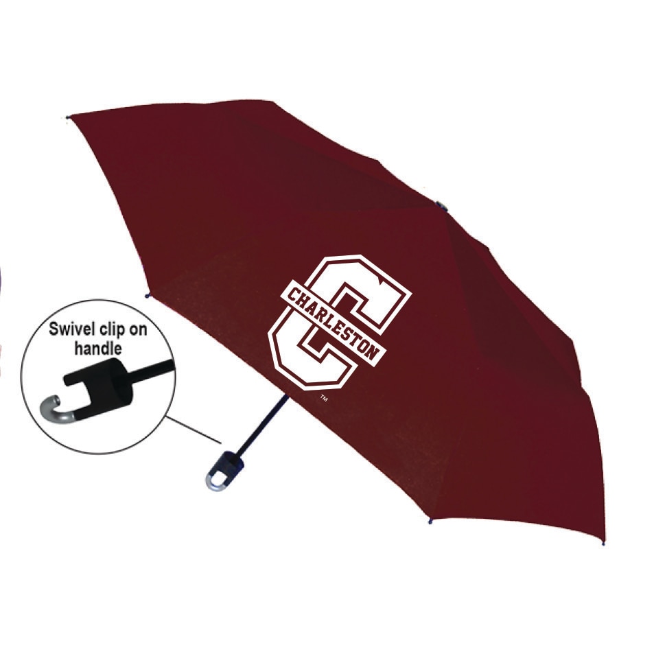 "Storm Clip" Mini Folding Emblematic Solid Umbrella 42" Coverage