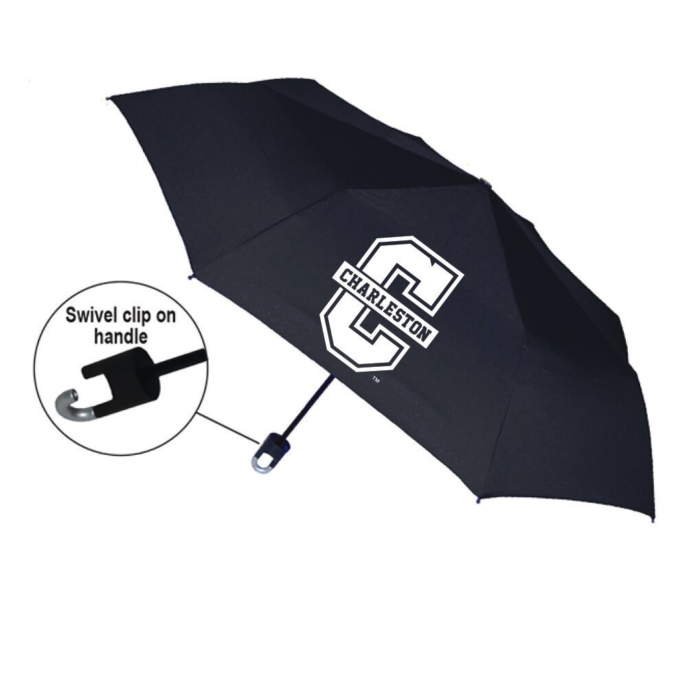 "Storm Clip" Mini Folding Emblematic Solid Umbrella 42" Coverage