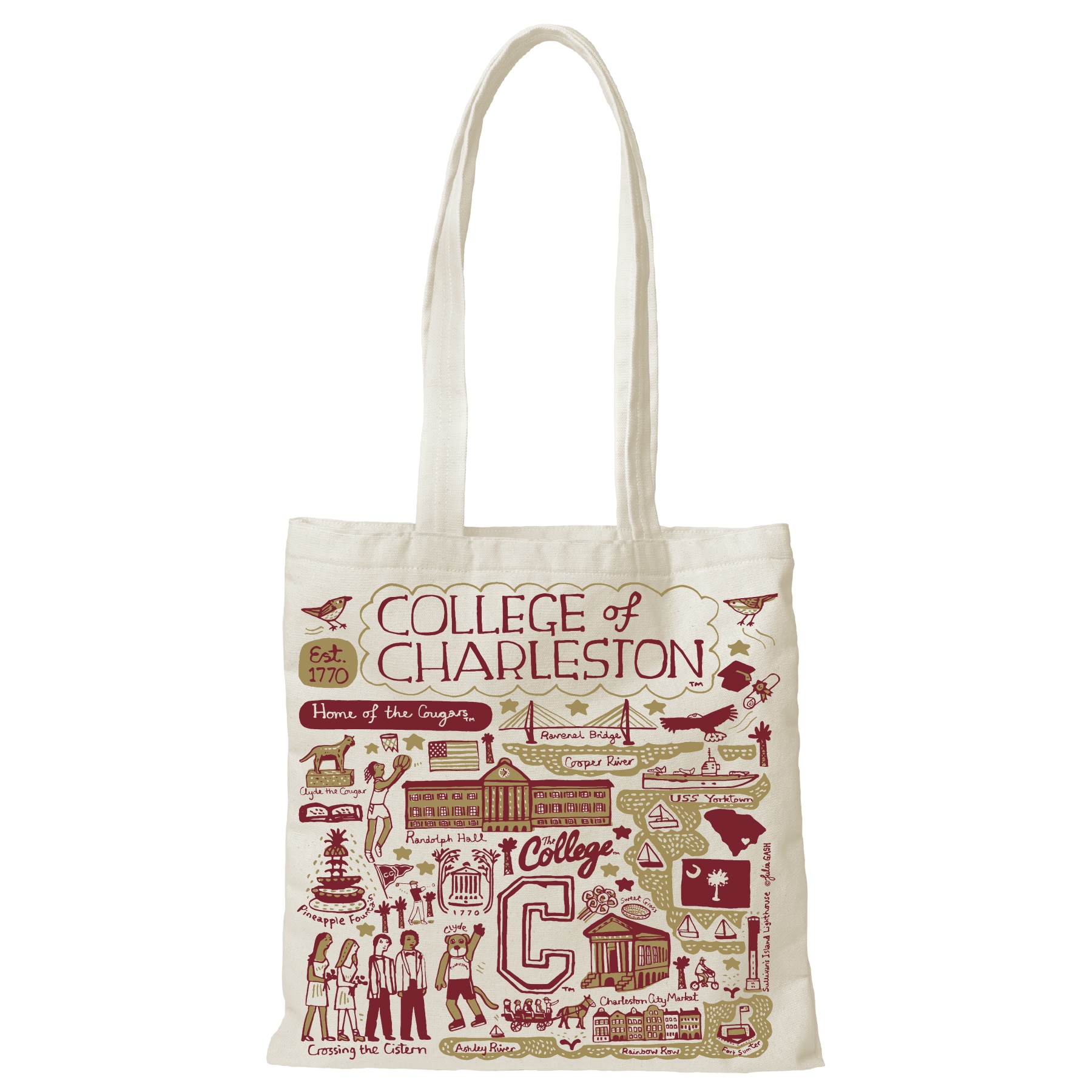 College of Charleston Julia Gash Tote canvas