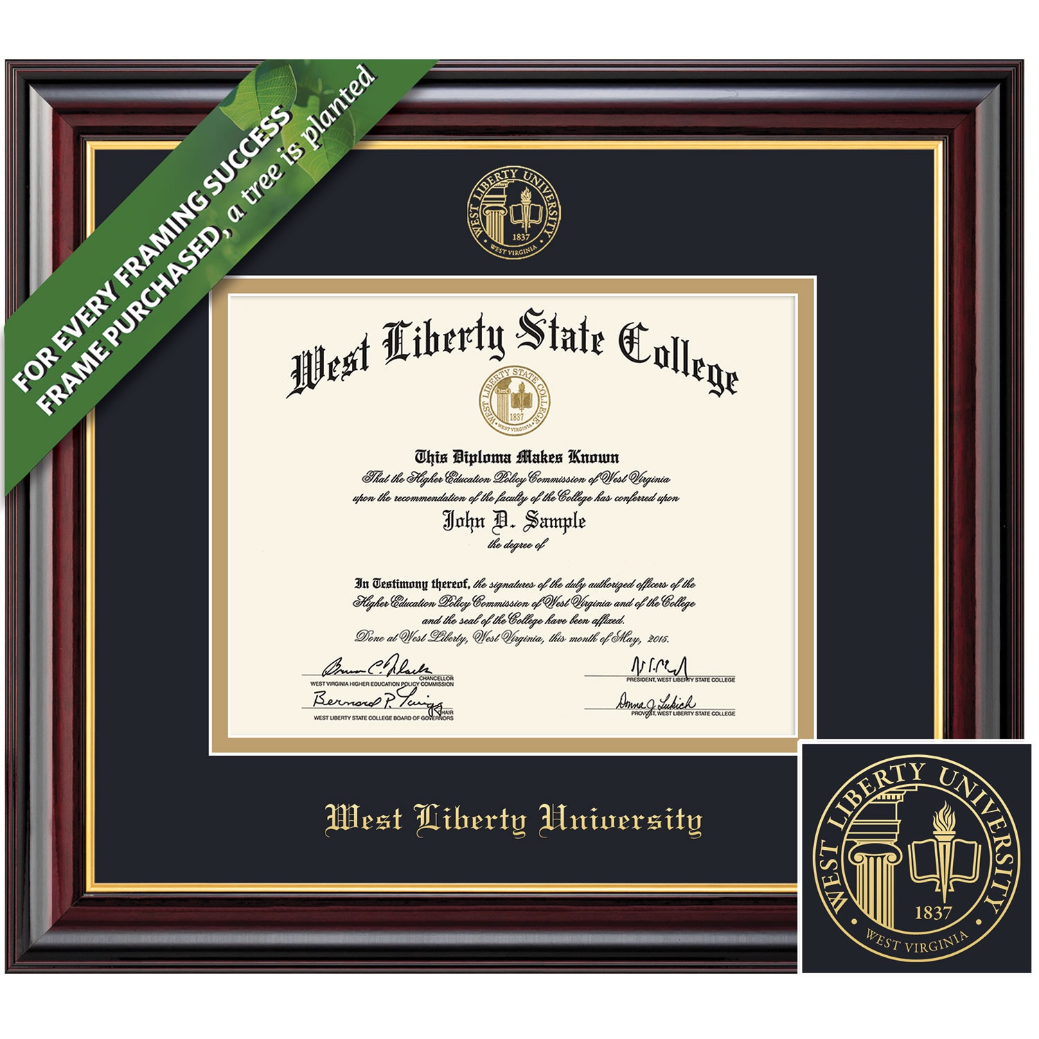 Framing Success 10.75 x 15 Windsor Gold Embossed School Seal Bachelors, Masters, Doctorate Diploma Frame