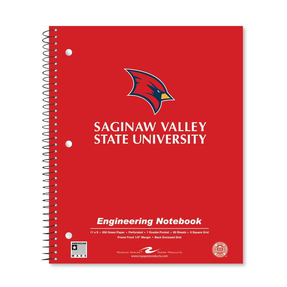 School Spirit Engineering Notebook, Green Tint 20# Paper with 1 Double Pocket