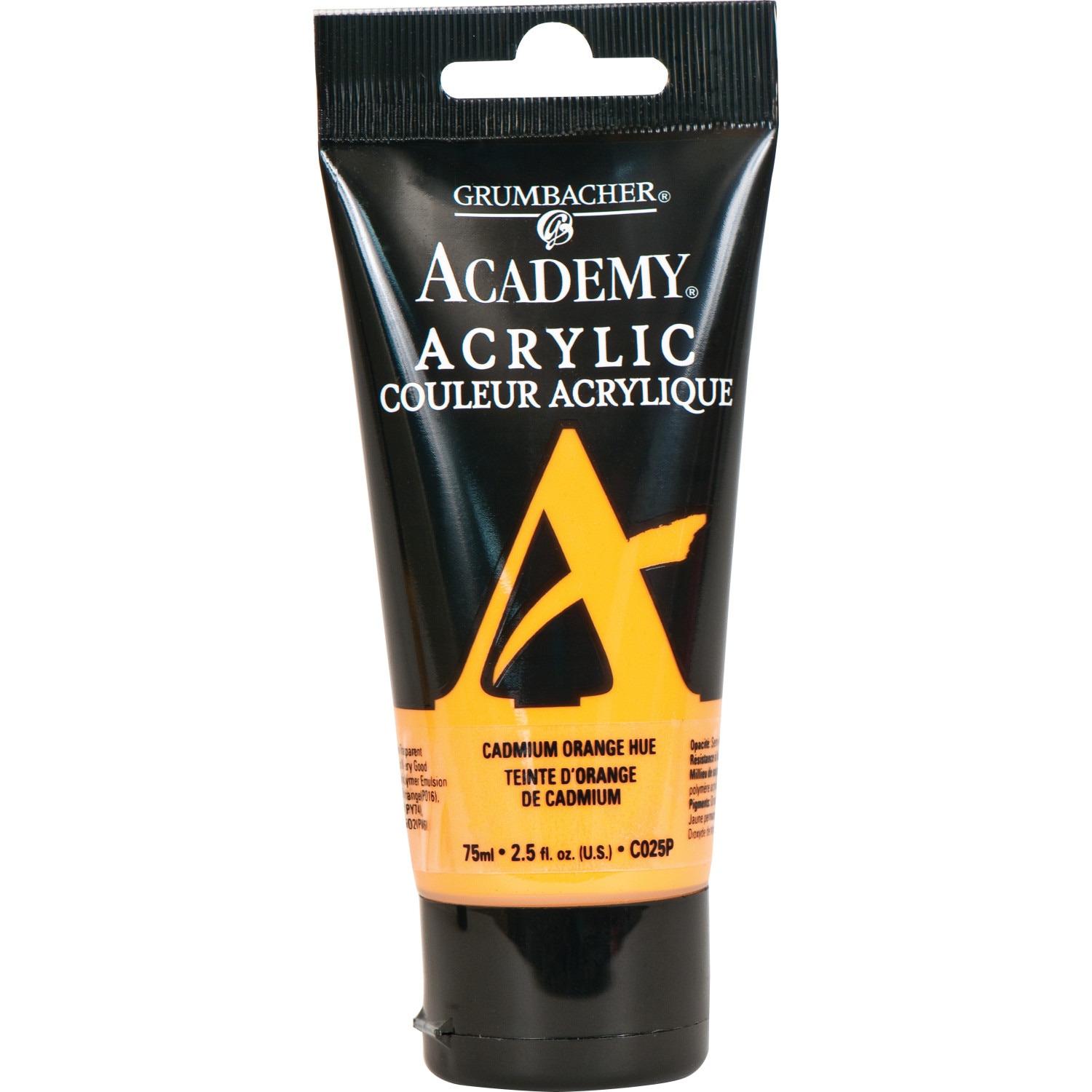 Grumbacher Academy Acrylic, 75ml Tube, Cadmium Orange