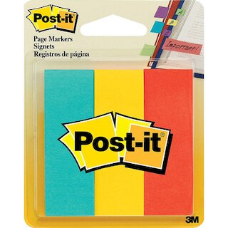 3M Postit Page Markers Assorted Neon Colors  1 in x 3 in 50Pad 3 PadsPack