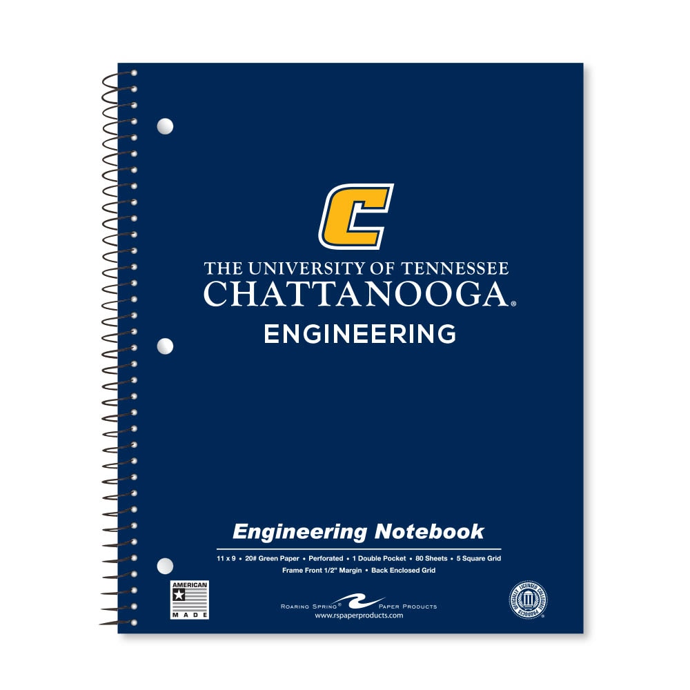 School Spirit Engineering Notebook, Green Tint 20# Paper with 1 Double Pocket