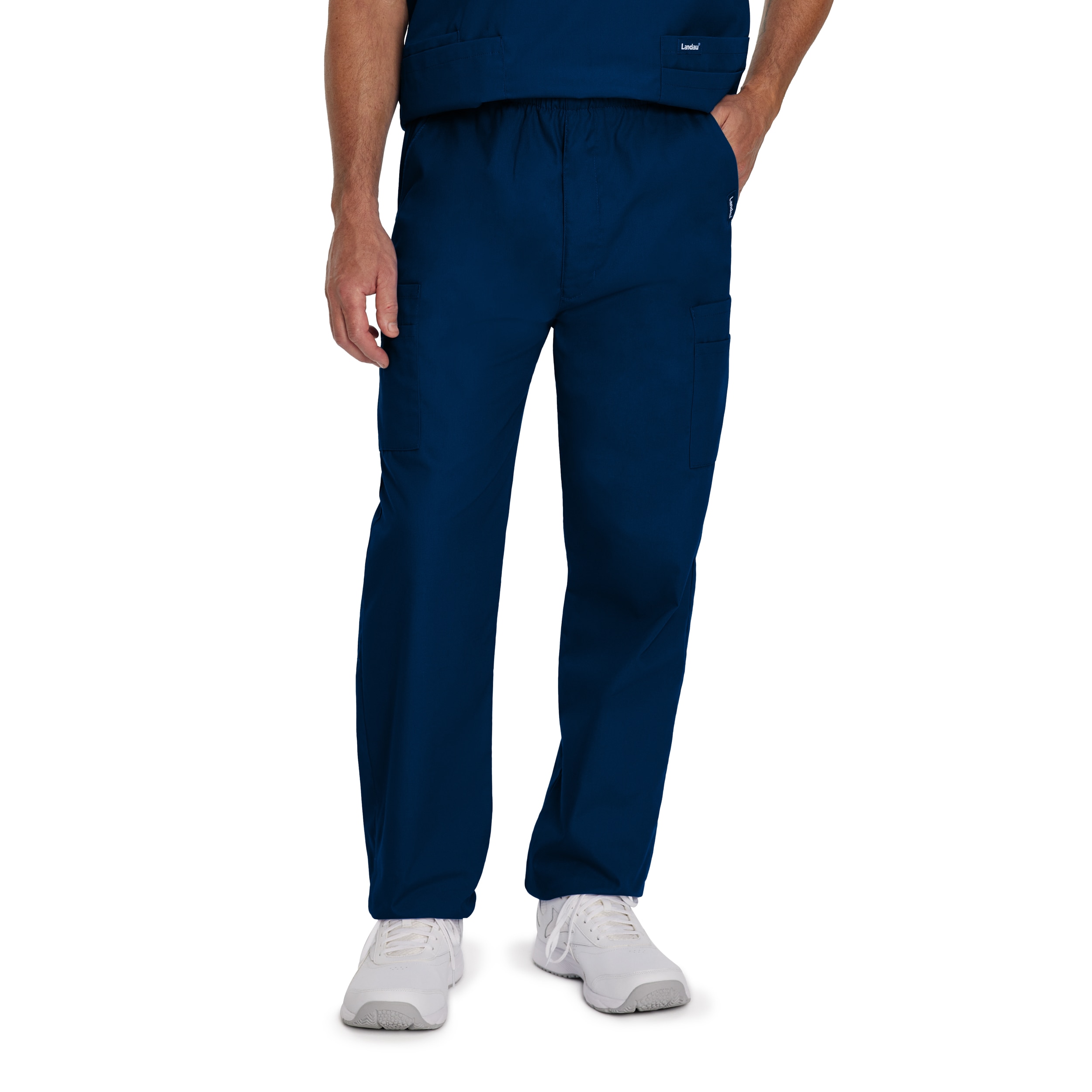 Landau Essentials Men's Straight-Leg Cargo Scrub Pants (Tall Sizes)