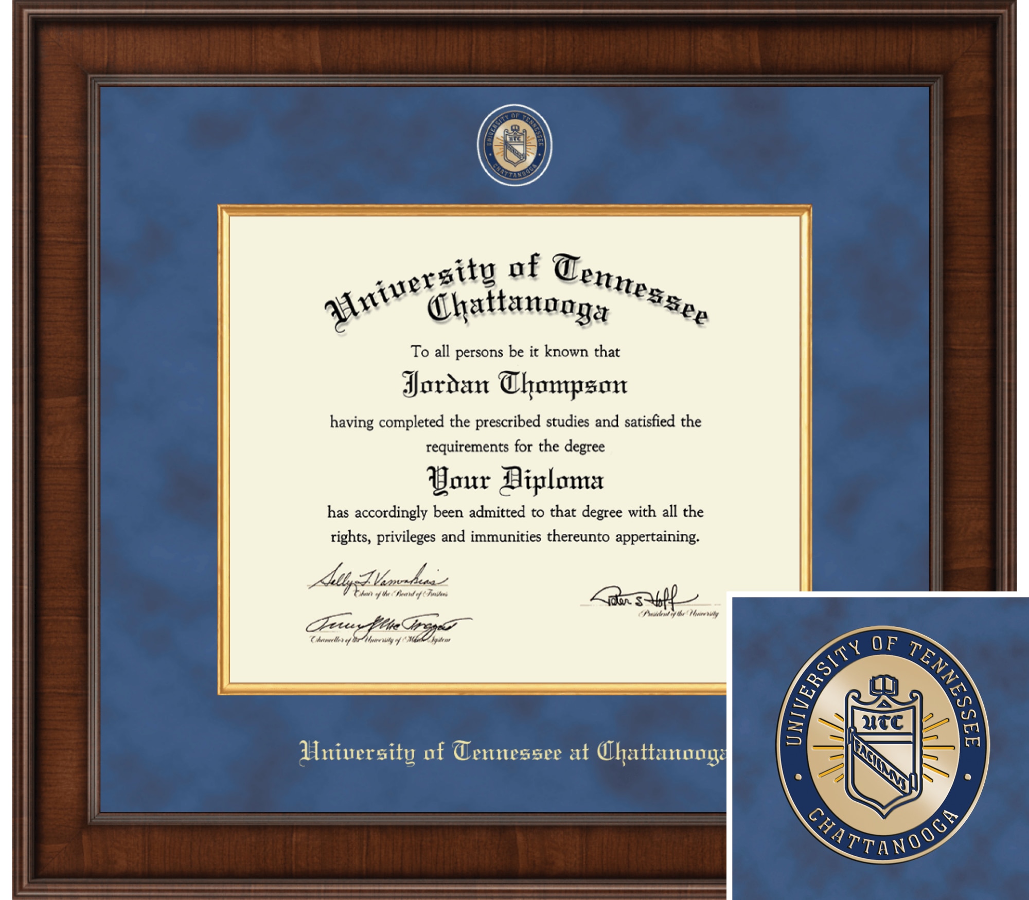 Church Hill Classics Presidential 14x17 PhD Pre 2020 Bach Mast Diploma Frame