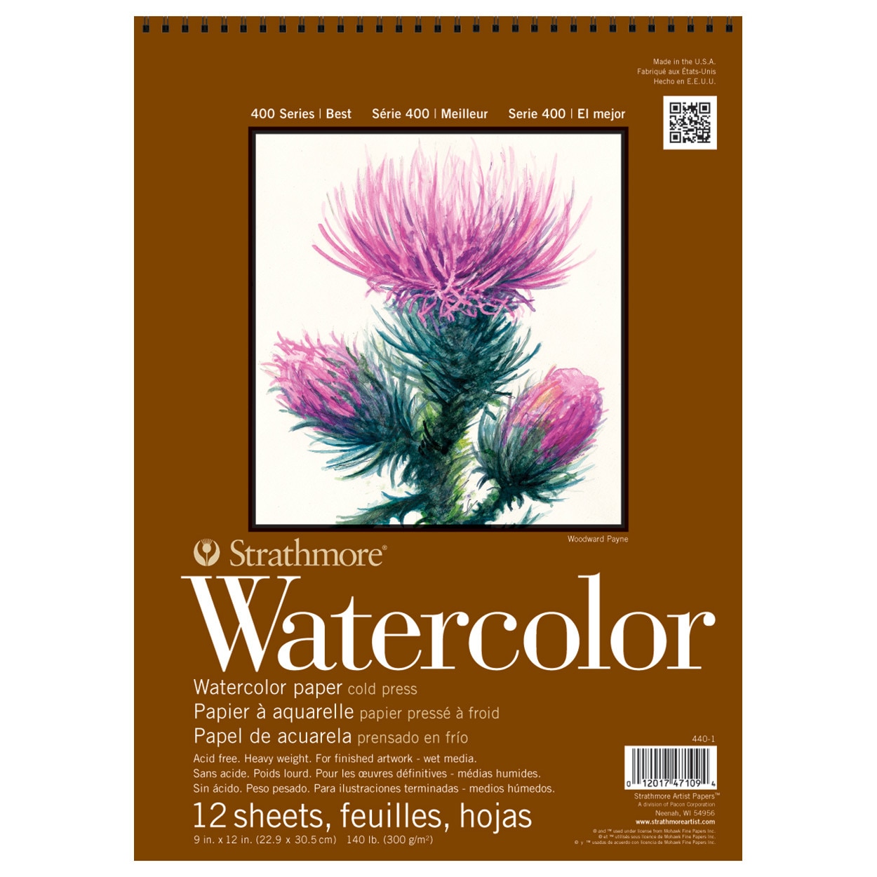 Strathmore Watercolor Paper Pad, 400 Series, 9" x 12"