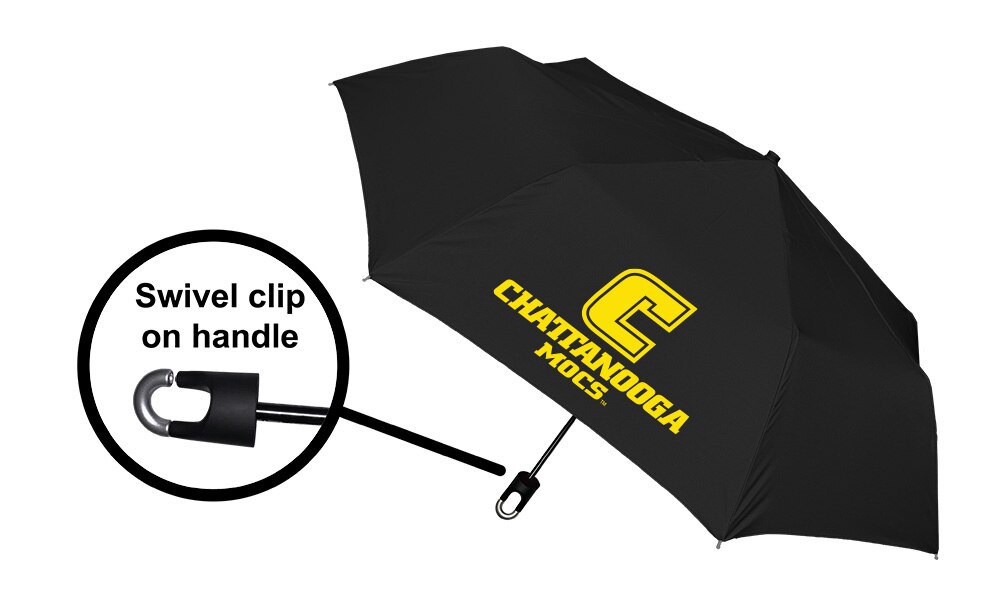 Storm Clip Mini Folding Emblematic Solid Umbrella 42" Coverage