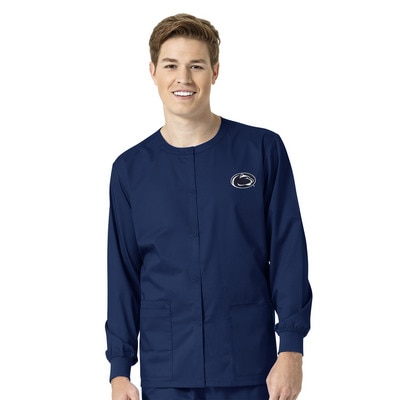 Penn State Custom Decorated WonderWink WWK Unisex Snap Front Scrub Jacket, 800