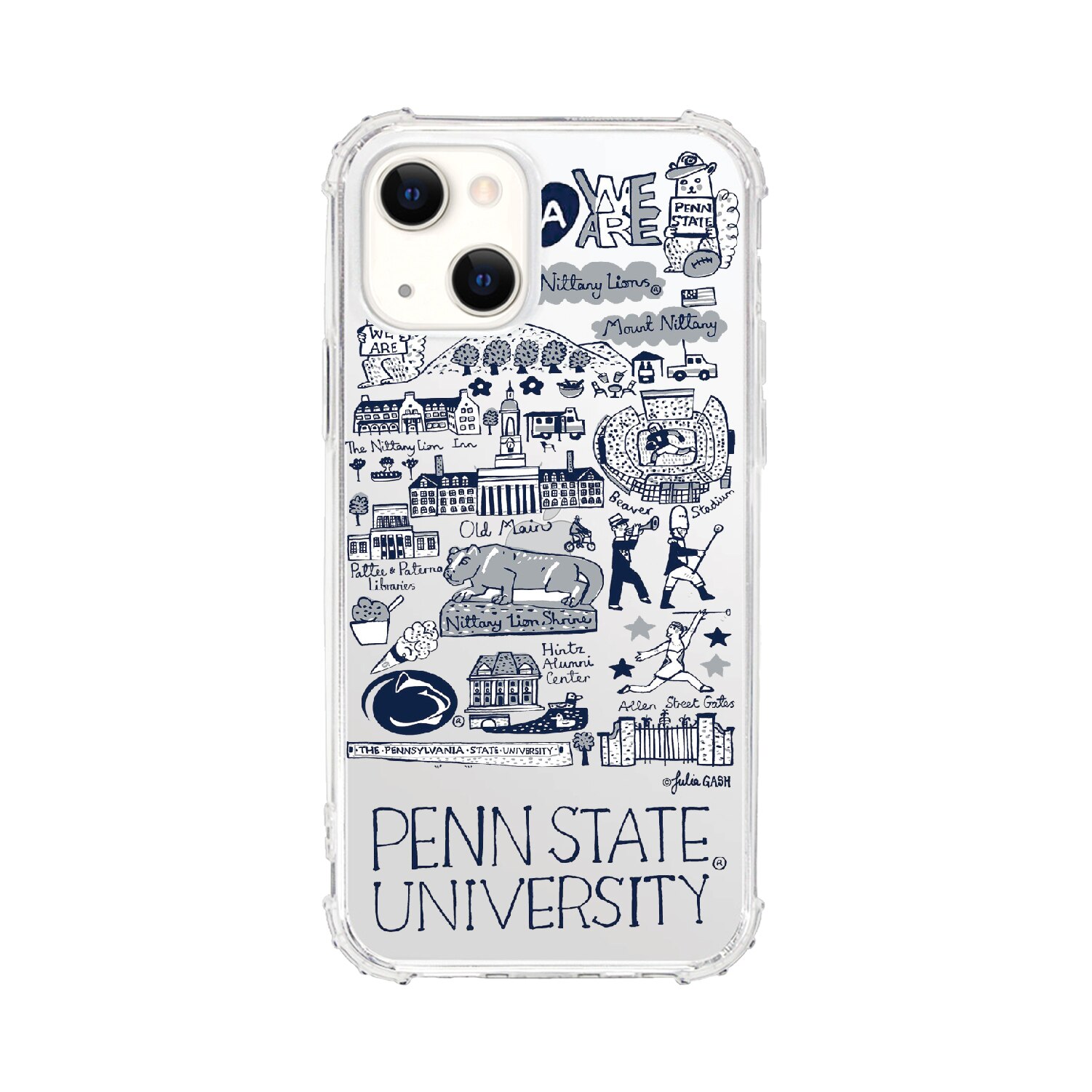 Penn State University, Tough Edge Phone Case, Julia Gash Cityscape - iPhone 13