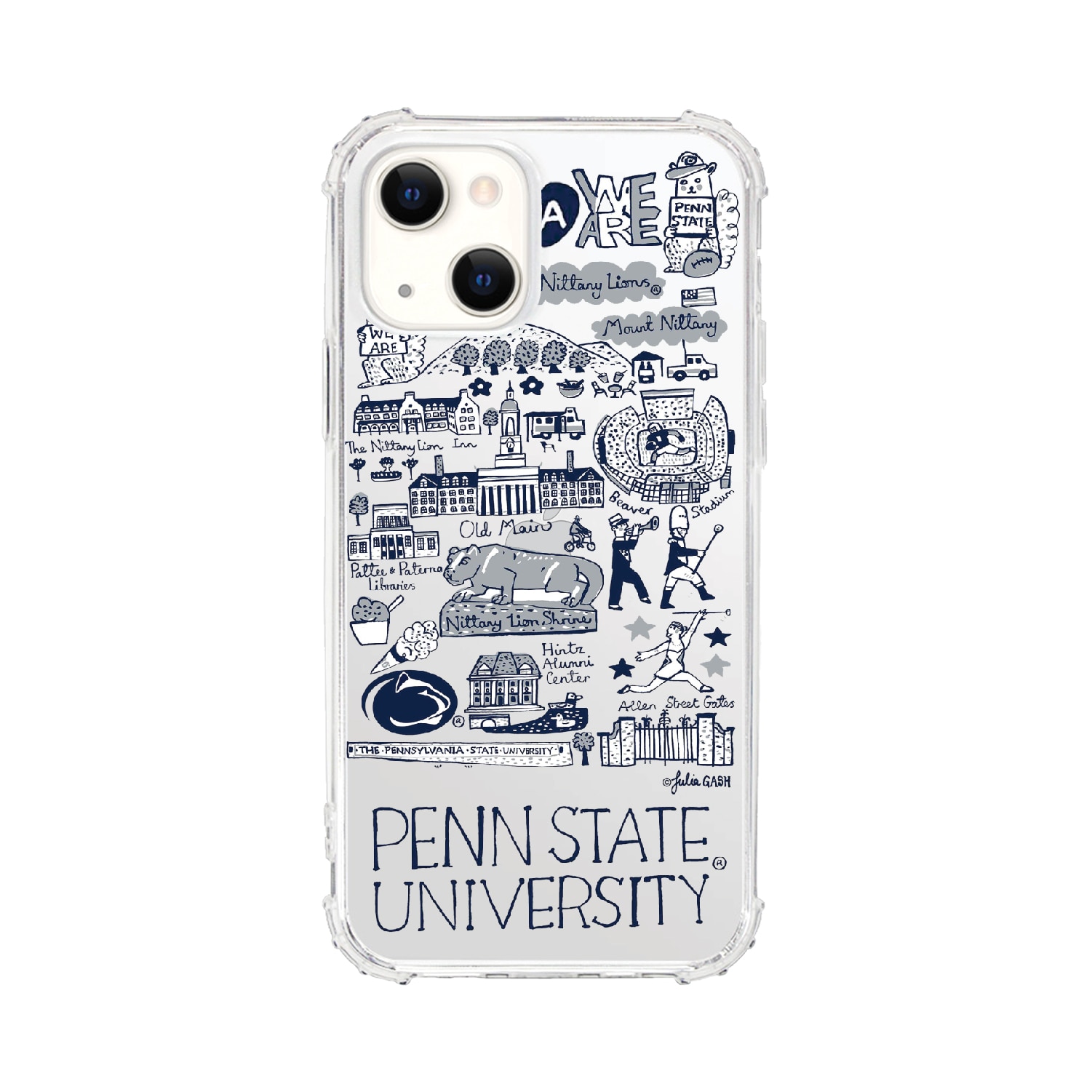 Penn State University, Tough Edge Phone Case, Julia Gash Cityscape - iPhone 14