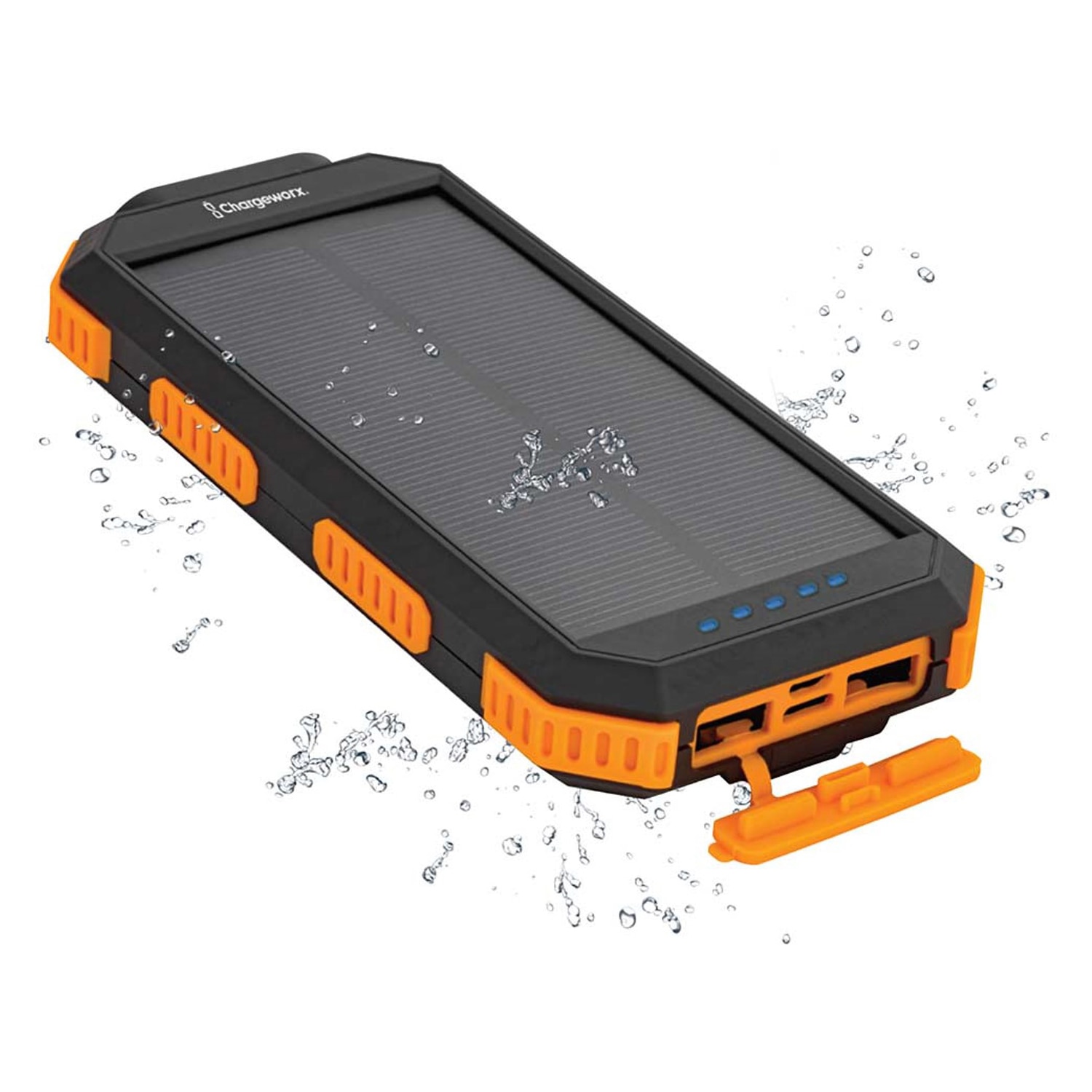 Chargeworx Wireless Charging Solar Power Bank "15 000mAh" Black