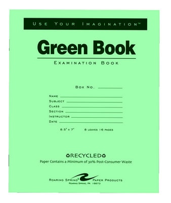 Recycled Green Examination Book 16 Page 8 12 X 7