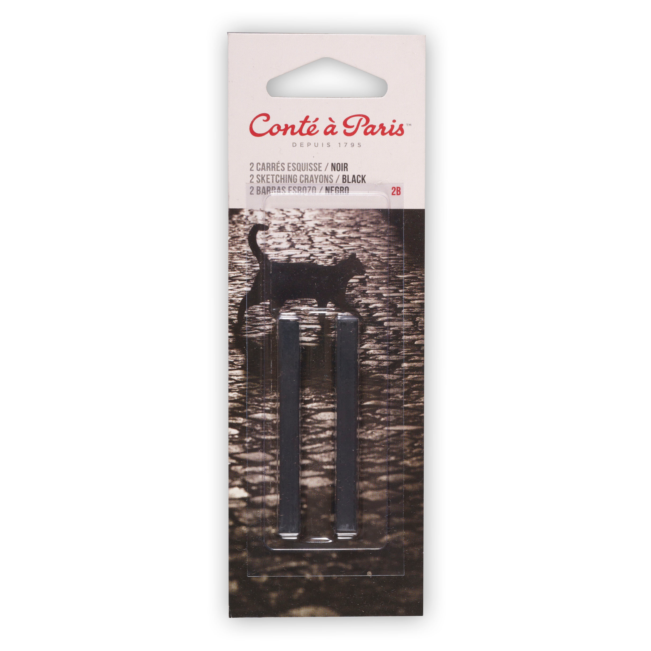 Conte a Paris Sketching Pastel Carres - Pierre Noire 2B Pack of 2