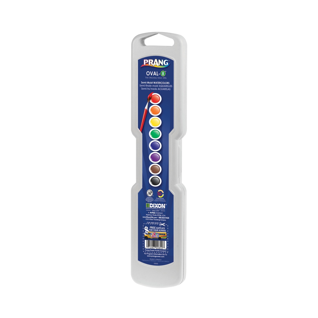 Prang Semi-Moist Watercolor Paint - Oval Pans Assorted Set of 8