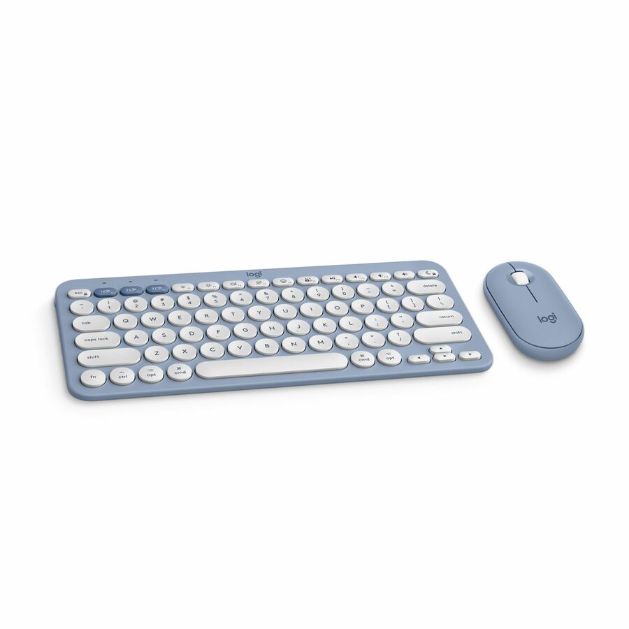 Logitech Pebble 2 Combo for Mac Wireless Keyboard and Mouse- Tonal Blue
