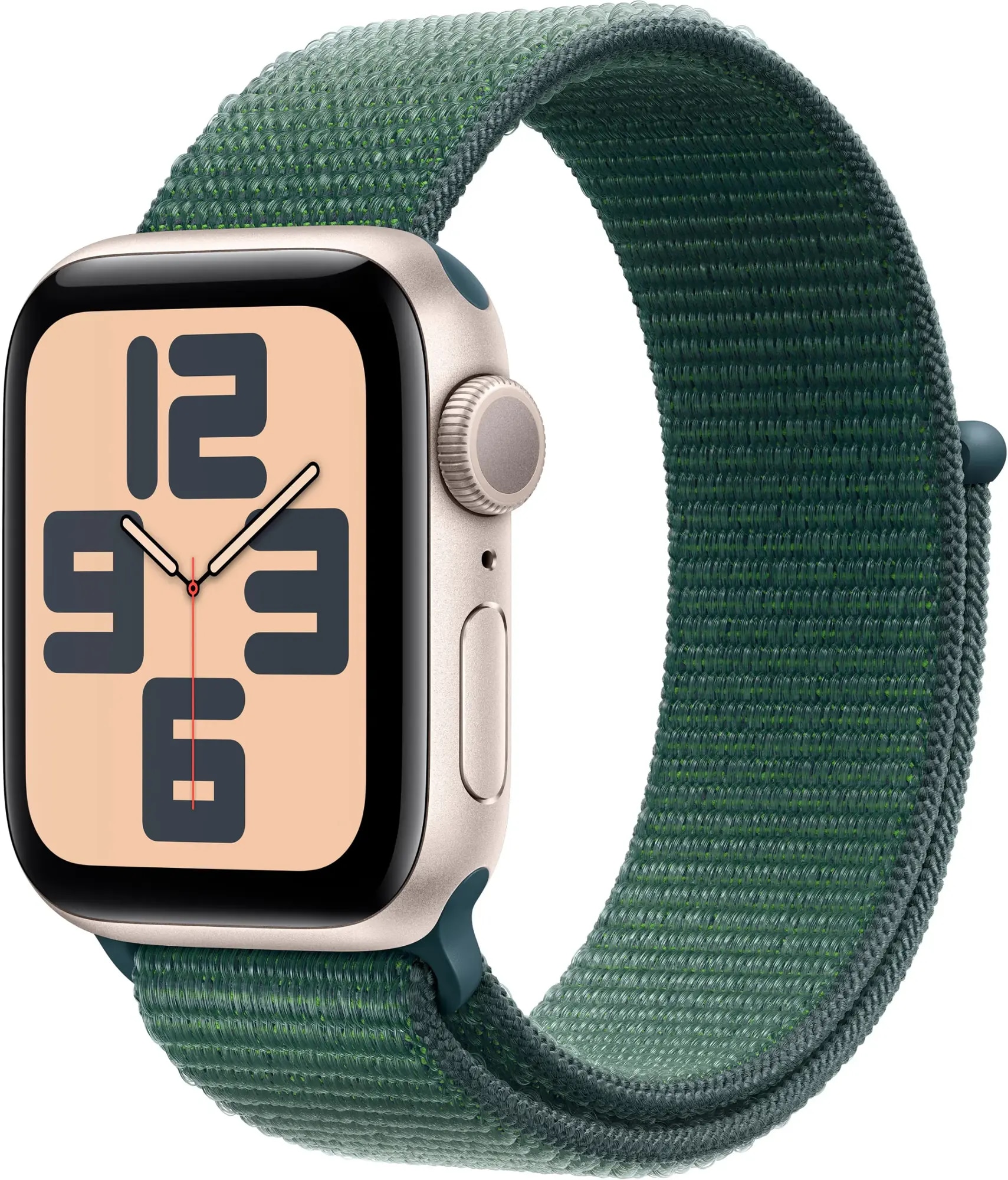 Apple Watch SE GPS 40mm Starlight Aluminum Case with Lake Green Sport Loop