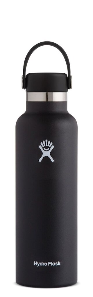 Hydro Flask Vacuum Insulated Standard Mouth Water Bottle, 21 oz, Black