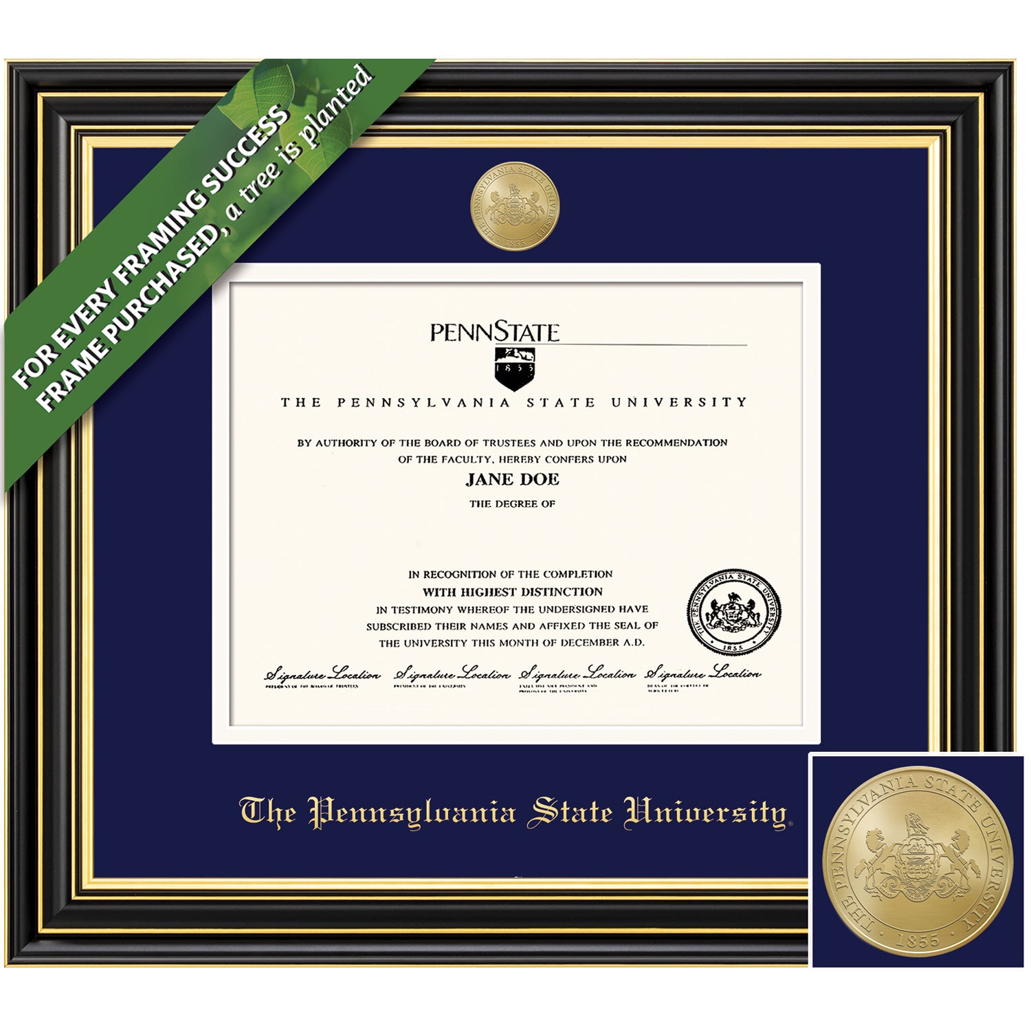 Framing Success 8.5 x 11 Prestige Gold Medallion Bachelors, Masters Diploma Frame