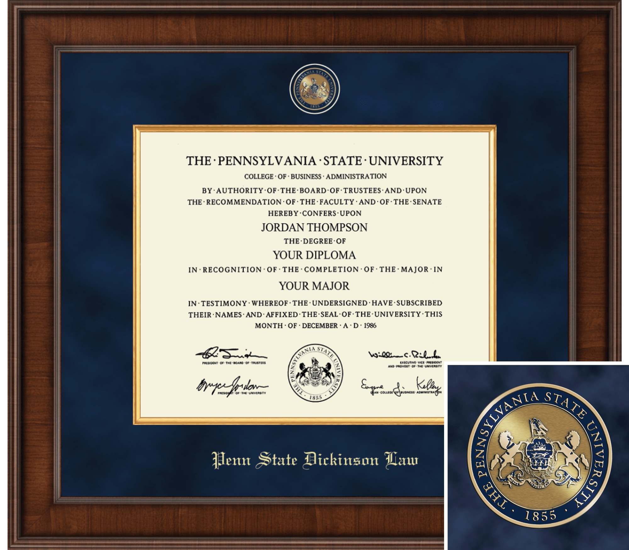 Church Hill Classics Presidential Law Diploma Frame