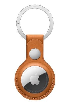 AirTag Leather Key Ring - Golden Brown