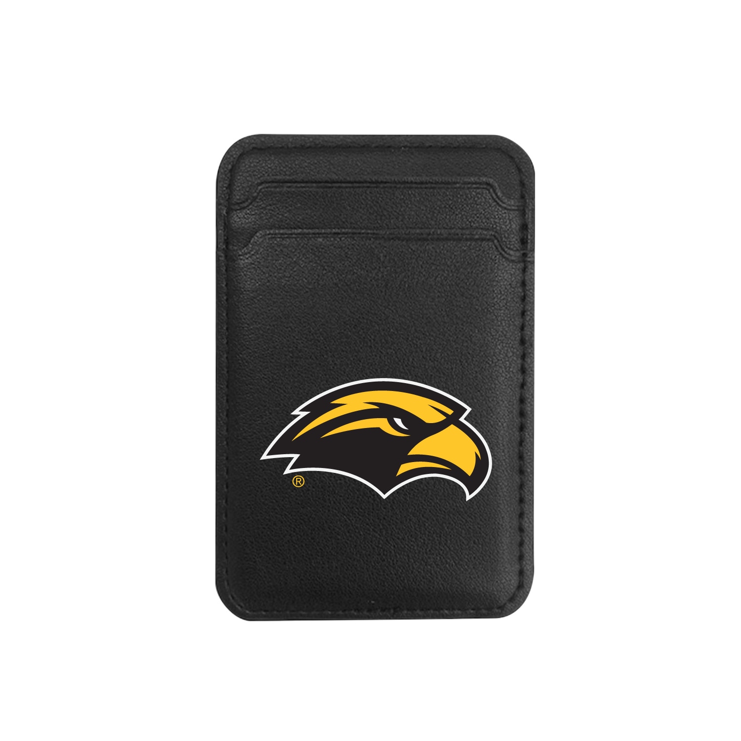 University of Southern Mississippi V2 - Leather Wallet Sleeve (Top Load, Mag Safe), Black, Classic V