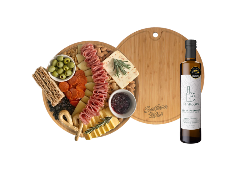 Round Charcuterie Board + Charcuterie - Southern Miss - FanPour 12"