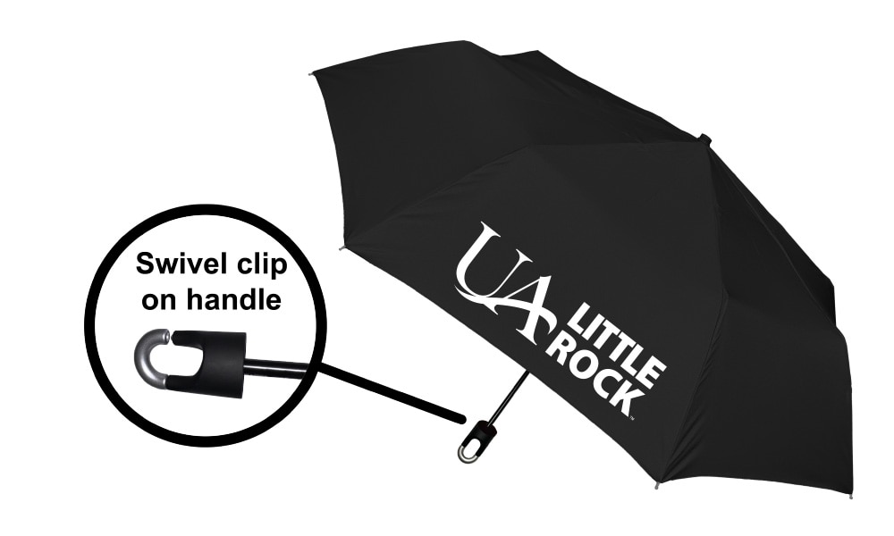 Storm Clip Mini Folding Emblematic Solid Umbrella 42" Coverage
